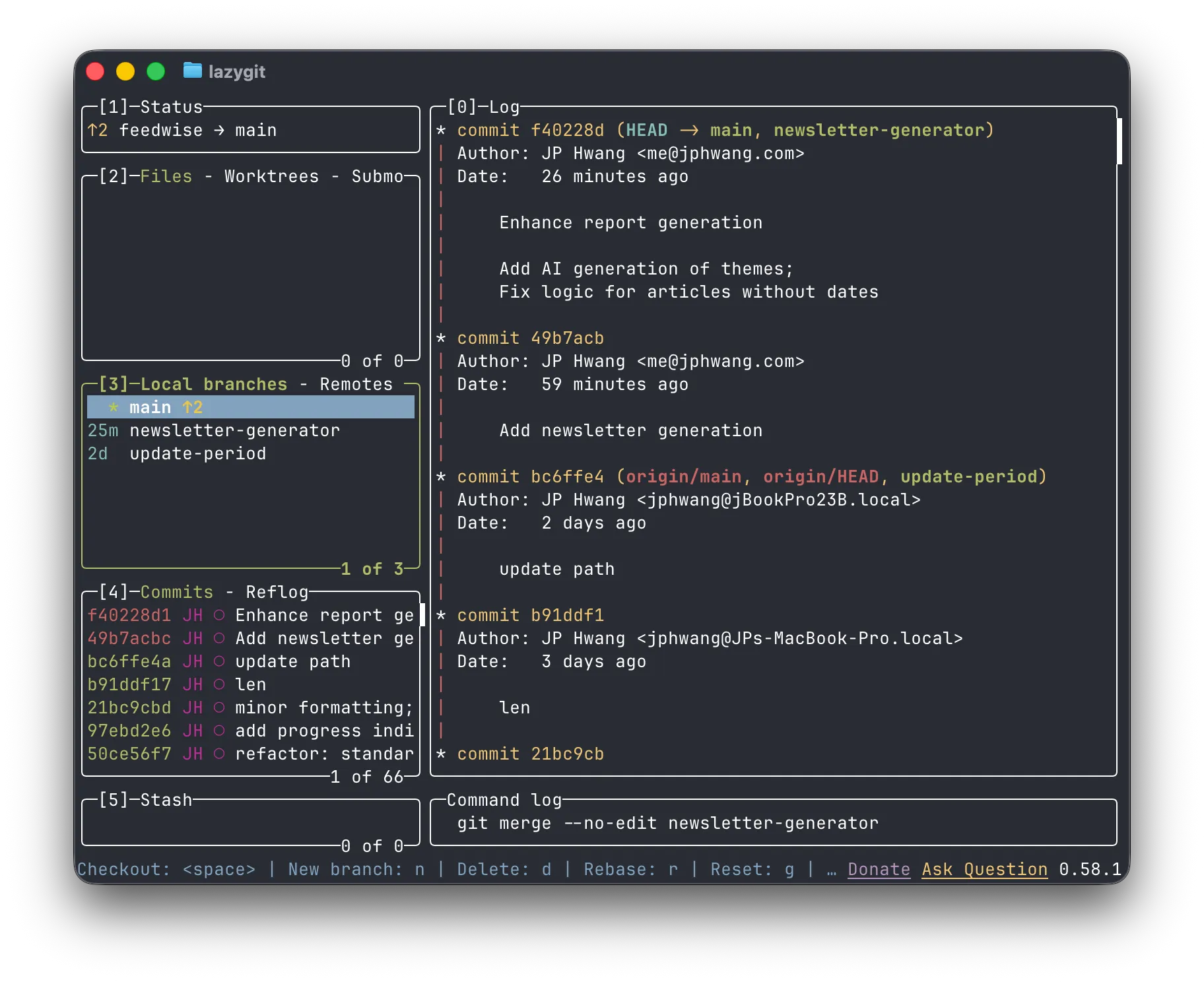 lazygit interface